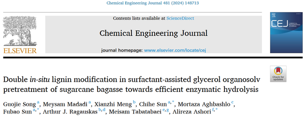 生物资源与生物炼制研究团队在《Chemical Engineering Journal》发表生物基材料制造突破性成果